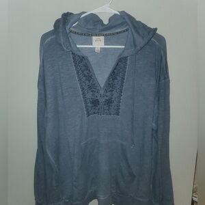 Knox Rose Blue Embellished Long Sleeve Hoodie